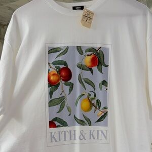 Kith White Long Sleeve Tee with Fruit Graphic
